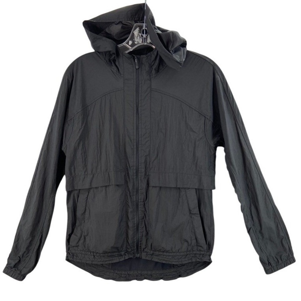 Lululemon Hood Lite Packable Jacket Womens Sz M Black Full zip Gorpcore Light
